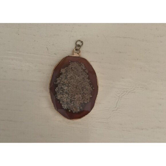 Agate Slice Pendant Natural Stone Jewelry Accessory - Picture 1 of 3